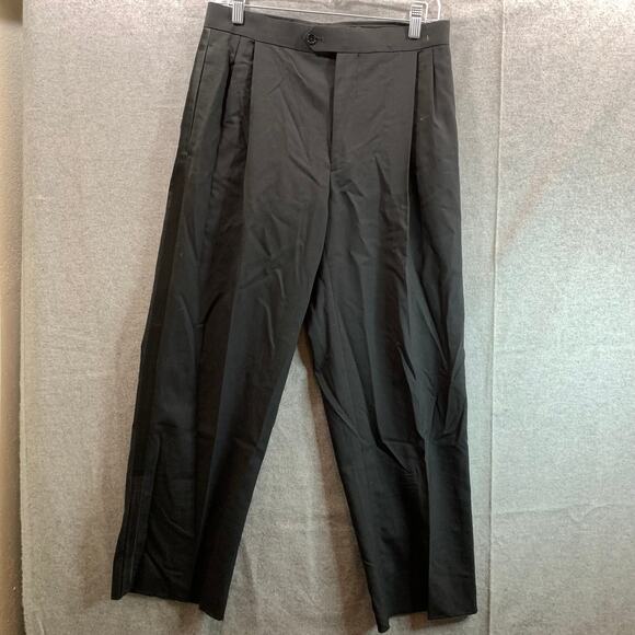 LINEA UOMO 100% Wool Women's Black Pants Size 30 - Picture 1 of 7